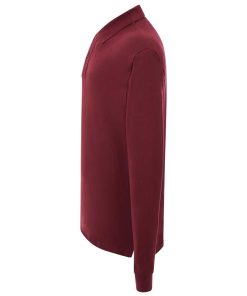 Polo-manga-larga-unisex-burdeo-perfil