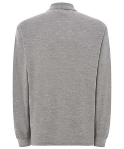 Polo-manga-larga-unisex-gris-espalda