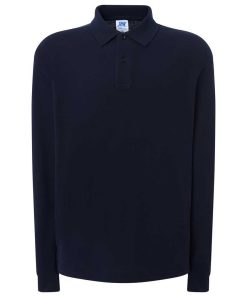 Polo-manga-larga-unisex-marino