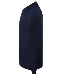 Polo-manga-larga-unisex-marino-perfil