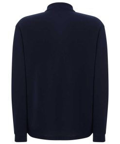 Polo-manga-larga-unisex-marino-espalda