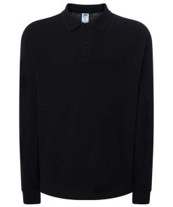 Polo-manga-larga-unisex-negro