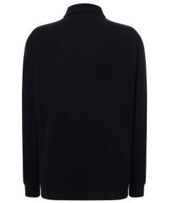 Polo-manga-larga-unisex-negro-espalda