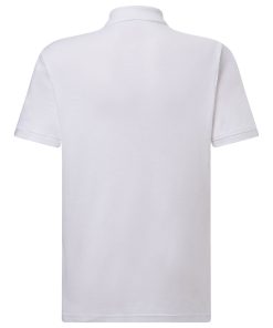 Polo-manga-corta-unisex-blanco-espalda