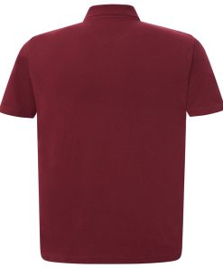 Polo-manga-corta-unisex-burdeos-espalda