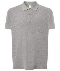 Polo-manga-corta-unisex-gris