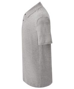 Polo-manga-corta-unisex-gris-perfil