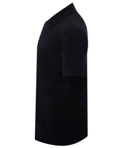 Polo-manga-corta-unisex-negro-perfil